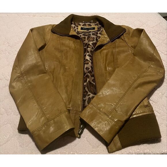 Black Rivet camel color genuine leather jacket - Picture 8 of 10
